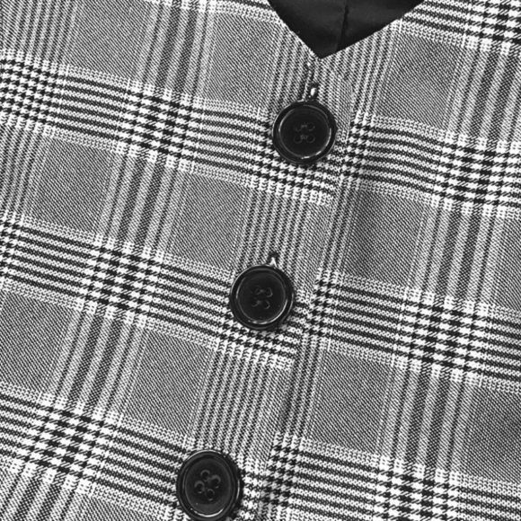 CHICME Plaid Two-Piece Stretchy Set In Black And White Size L - Picture 7 of 16